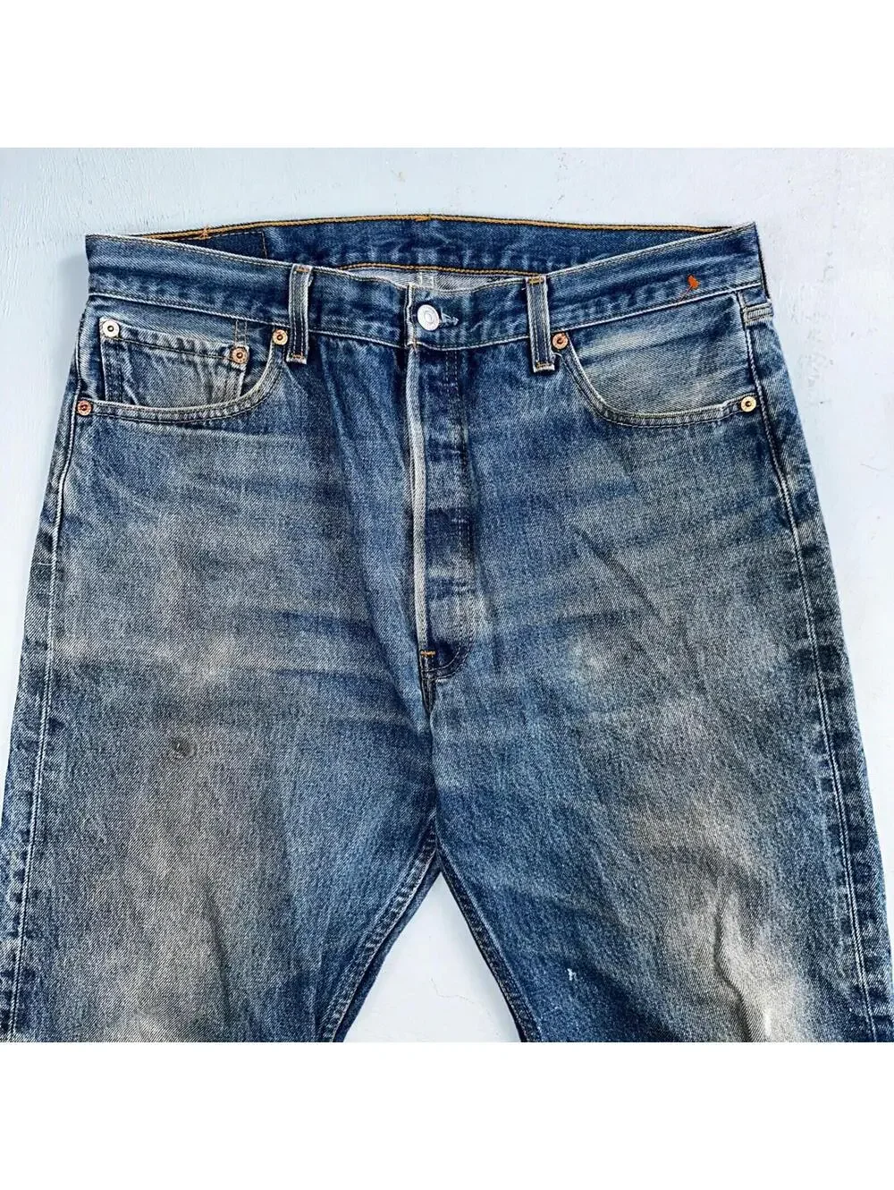 Levis 501 Vintage 90s Mexico Straight Leg Jeans 36x30 Y2K Med Wash Act 33x27